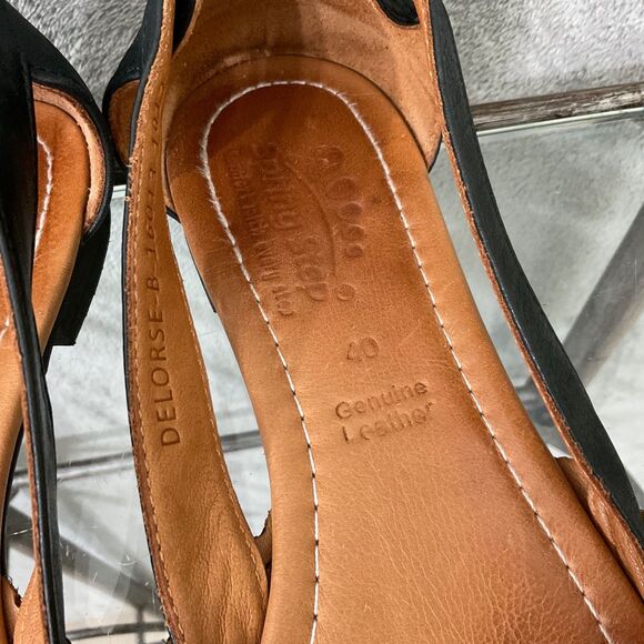 Spring Step DELORSE Shoes Black Leather Flats Sandals Women's 40/US 9 - Picture 12 of 13